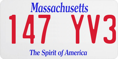 MA license plate 147YV3