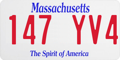 MA license plate 147YV4