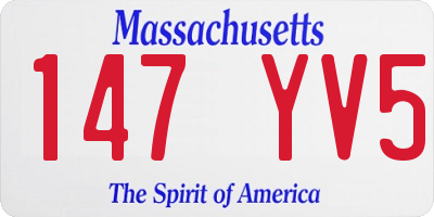 MA license plate 147YV5