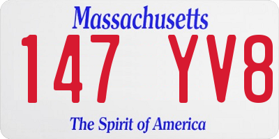MA license plate 147YV8