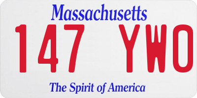 MA license plate 147YW0