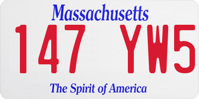MA license plate 147YW5