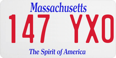 MA license plate 147YX0