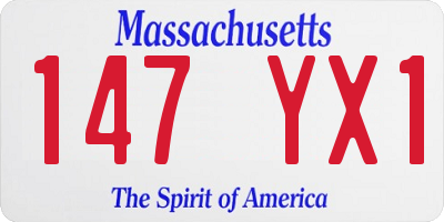 MA license plate 147YX1