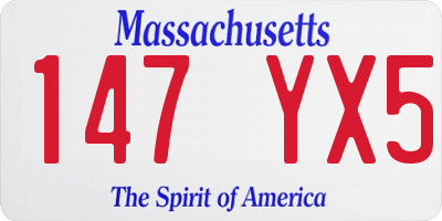 MA license plate 147YX5