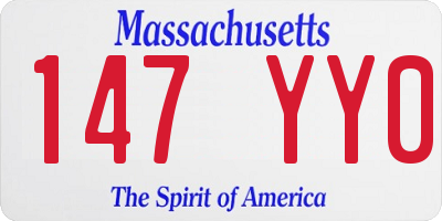 MA license plate 147YY0