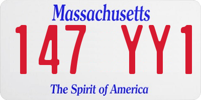 MA license plate 147YY1