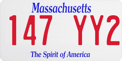 MA license plate 147YY2