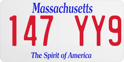 MA license plate 147YY9