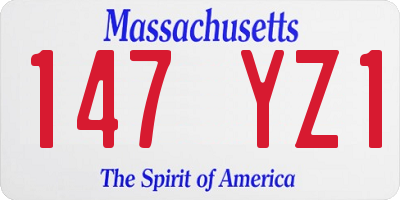 MA license plate 147YZ1