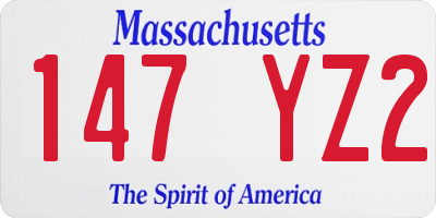 MA license plate 147YZ2