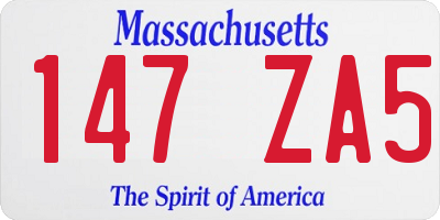MA license plate 147ZA5