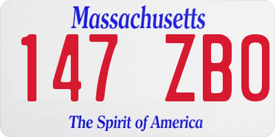 MA license plate 147ZB0