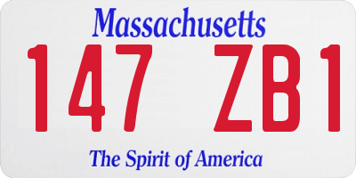 MA license plate 147ZB1