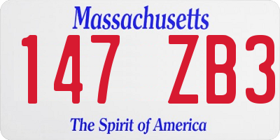 MA license plate 147ZB3
