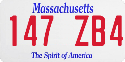 MA license plate 147ZB4