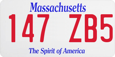 MA license plate 147ZB5