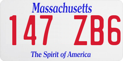 MA license plate 147ZB6