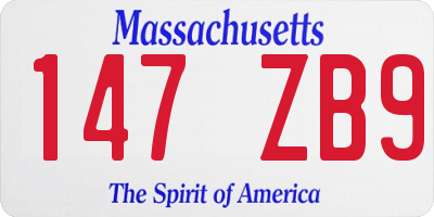 MA license plate 147ZB9