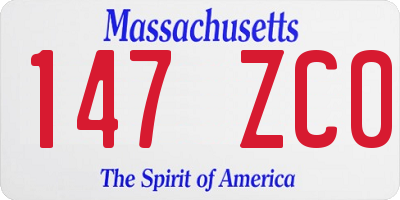 MA license plate 147ZC0