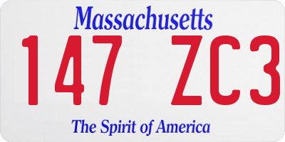 MA license plate 147ZC3