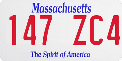 MA license plate 147ZC4