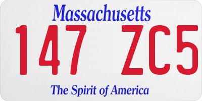 MA license plate 147ZC5