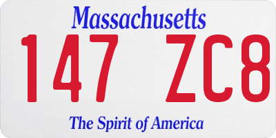 MA license plate 147ZC8