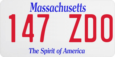 MA license plate 147ZD0