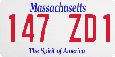 MA license plate 147ZD1