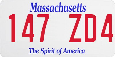 MA license plate 147ZD4