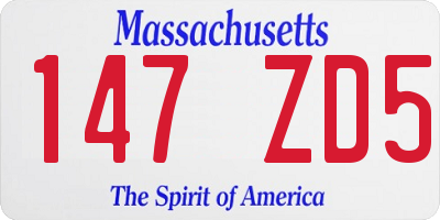 MA license plate 147ZD5