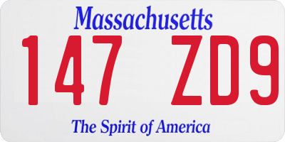 MA license plate 147ZD9