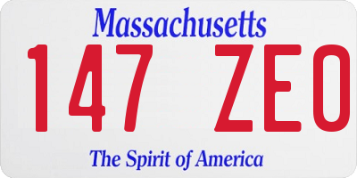 MA license plate 147ZE0