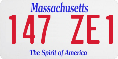 MA license plate 147ZE1