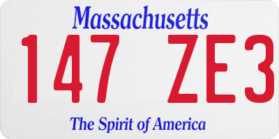 MA license plate 147ZE3
