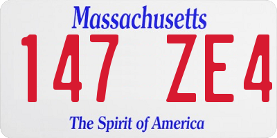 MA license plate 147ZE4