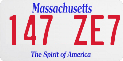 MA license plate 147ZE7