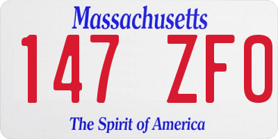 MA license plate 147ZF0