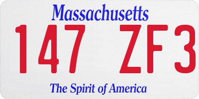 MA license plate 147ZF3