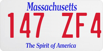 MA license plate 147ZF4