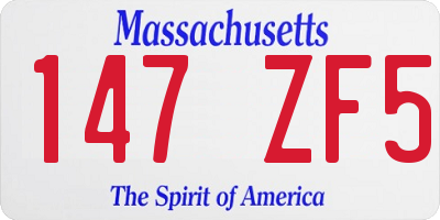 MA license plate 147ZF5