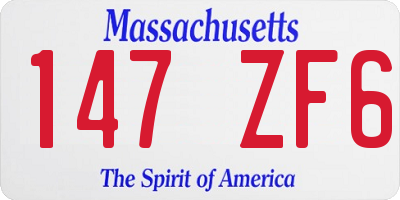 MA license plate 147ZF6