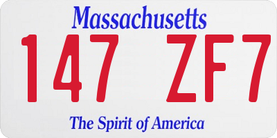 MA license plate 147ZF7