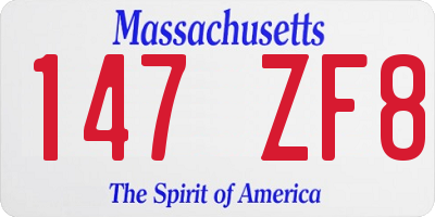 MA license plate 147ZF8