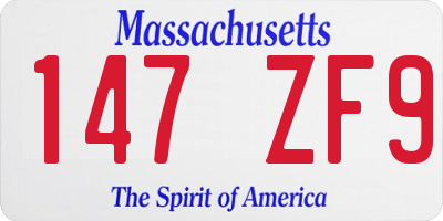 MA license plate 147ZF9