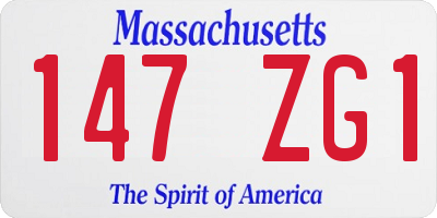 MA license plate 147ZG1