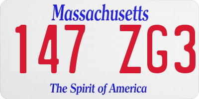 MA license plate 147ZG3
