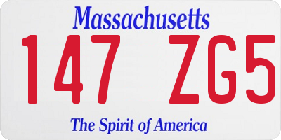 MA license plate 147ZG5