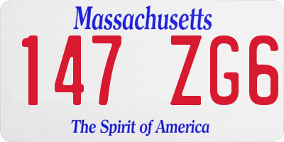 MA license plate 147ZG6